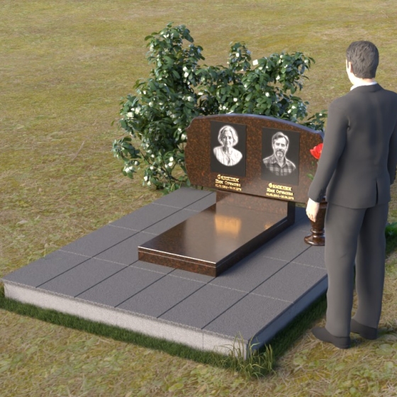 Памятник горизонтальный из гранита дымовский в Салехарде