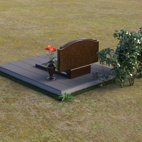 Светский горизонтальный памятник из Гранита или мрамора в Барнауле, гранит Дымовский, вид 4