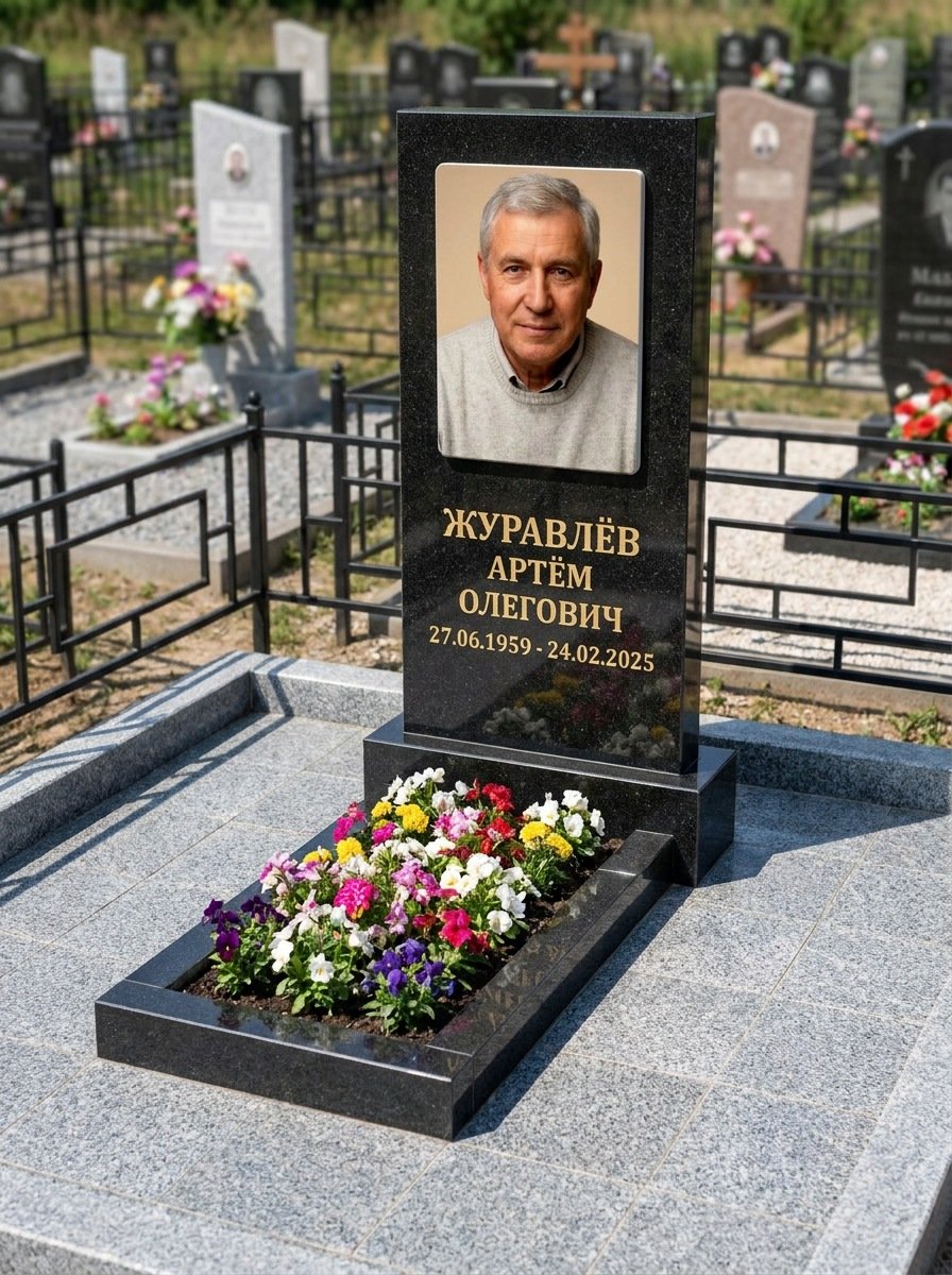 Портрет на памятнике в Воронеже — Выцветшее фото восстановили — керамогранит 180×240 мм
