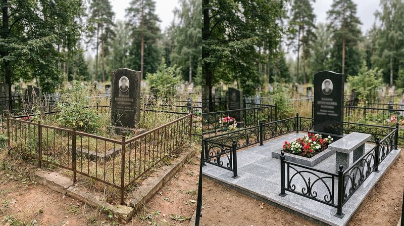 Благоустройство могилы в Воронеже — пример 1