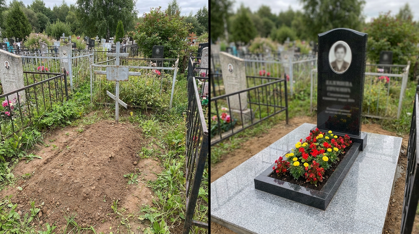 Установка памятника в Воронеже — пример 2